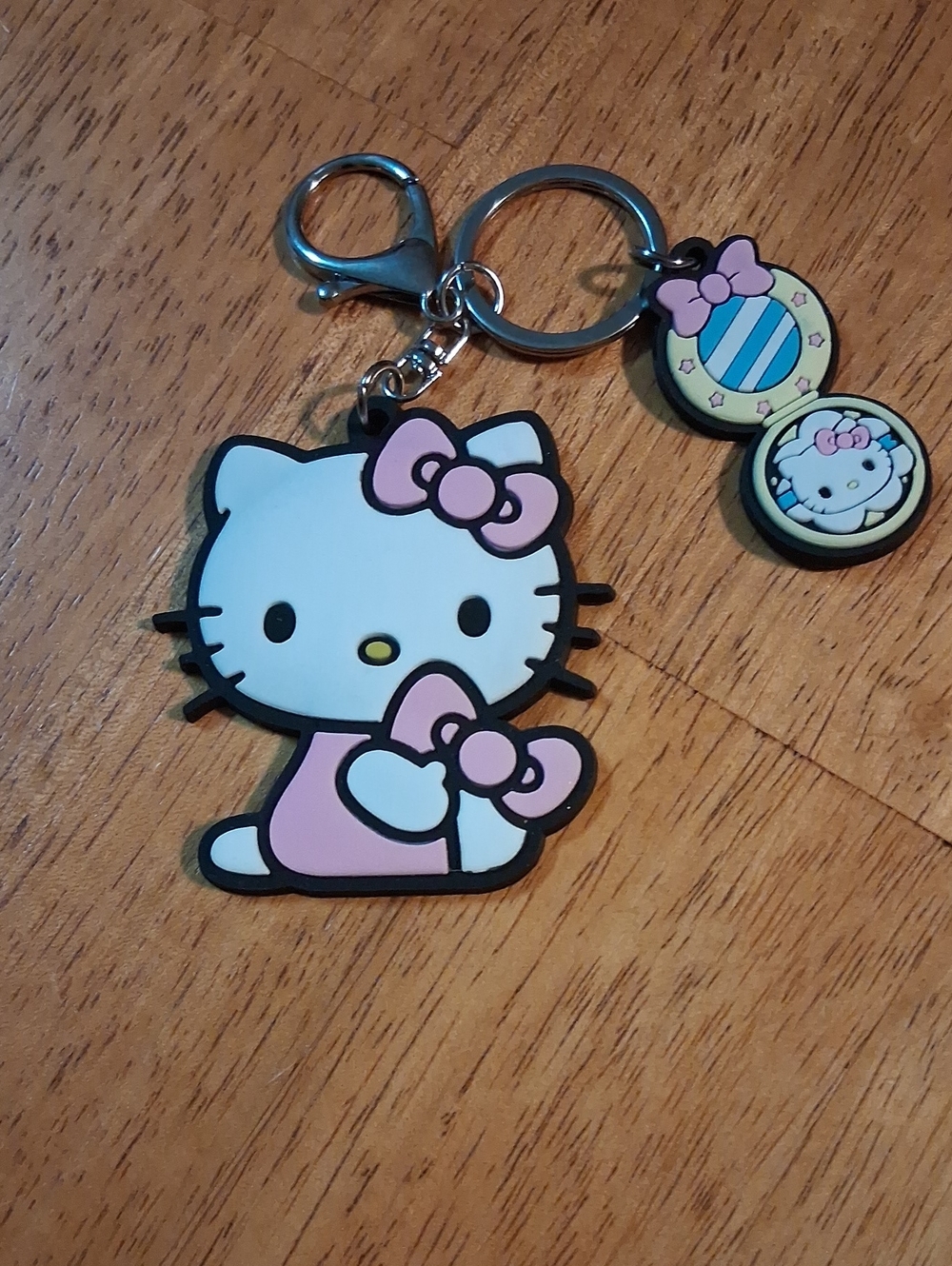 Sanrio Hello Kitty Pink and White PVC Keychain Bag Charm